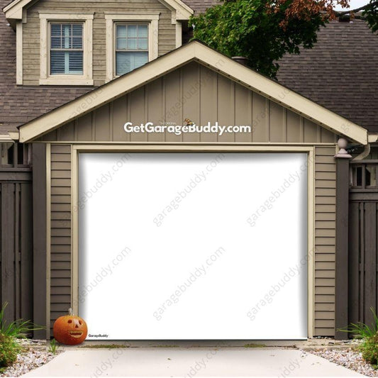 Blank White Projector Screen | GarageBuddy Garage Door Cover