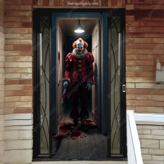 Doorway Clown | Halloween Front Door Cover